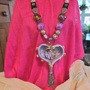 Purple Heart Pendant Necklace